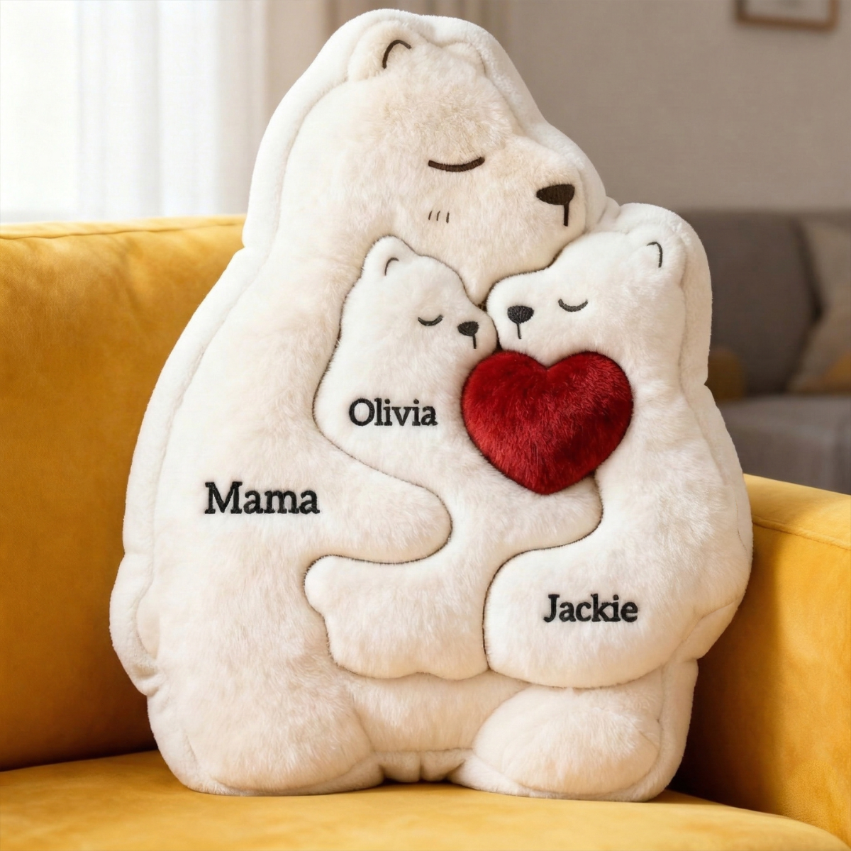 Nurturing Bear Mom Custom Shape Pillow - Personalized Gifts For Mom 01qhtn270226