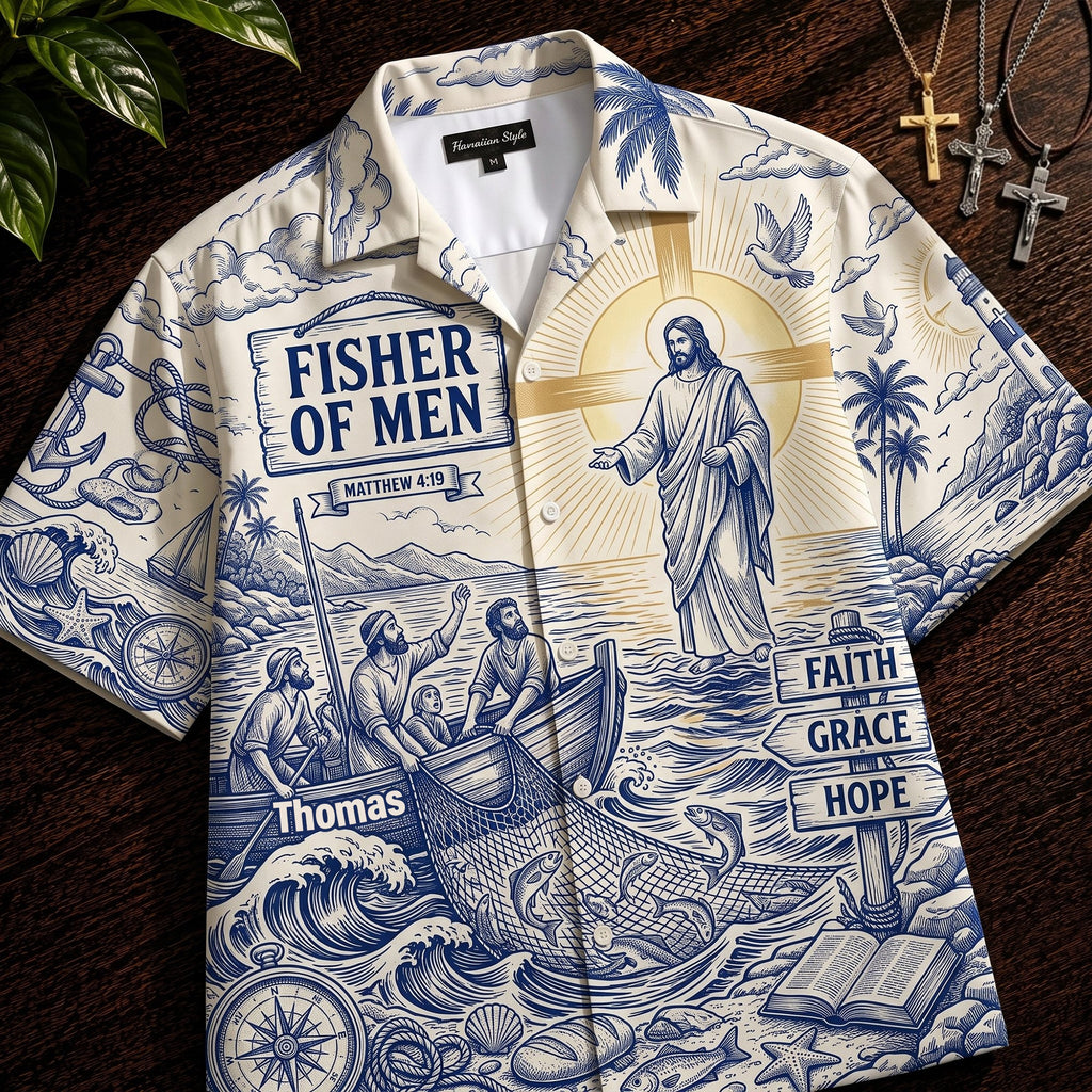 Jesus Fisher of Men Hawaiian Shirt – Personalized Gifts For Christian 05tylu300626