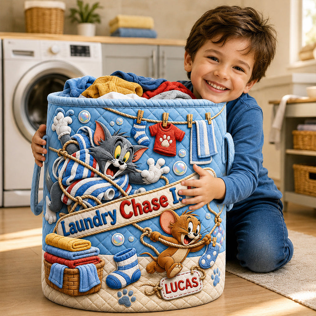 Playful Quilted Laundry Basket - Personalized Gifts 02hadt180726