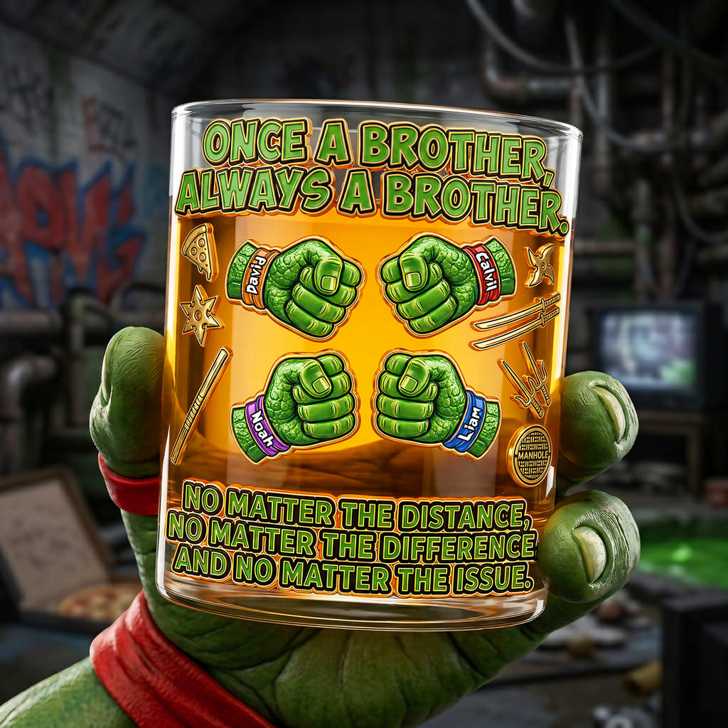 Unbreakable Brotherhood Round Glass - Personalized Gifts For Brothers 02NATA040626