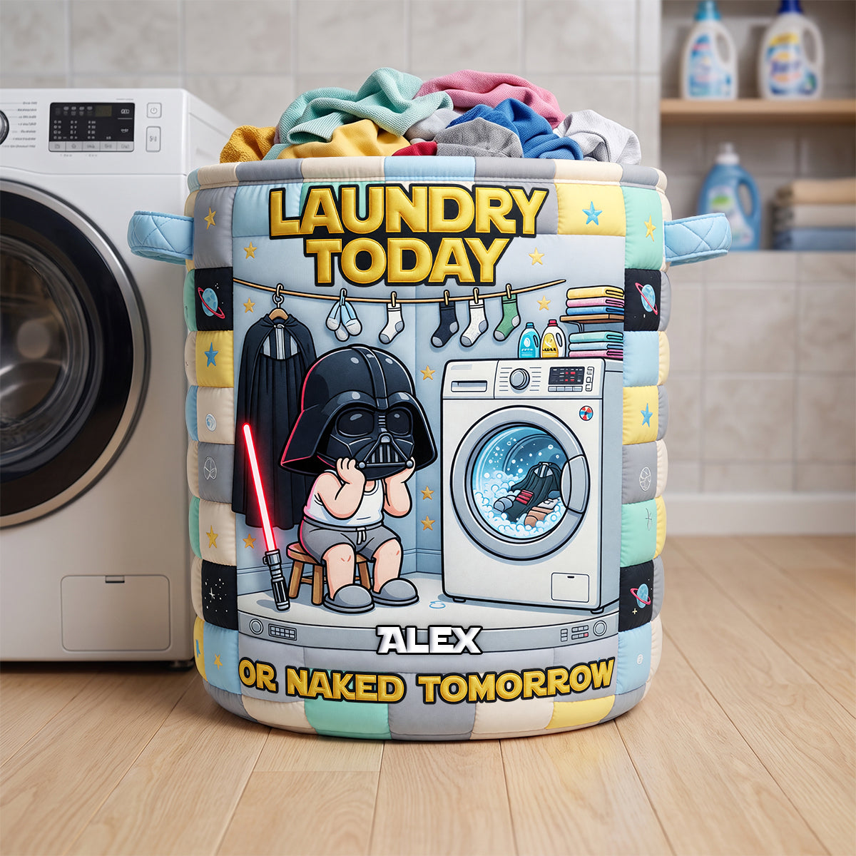 Space Warrior Quilted Laundry Basket - Personalized Gifts 02todh090726