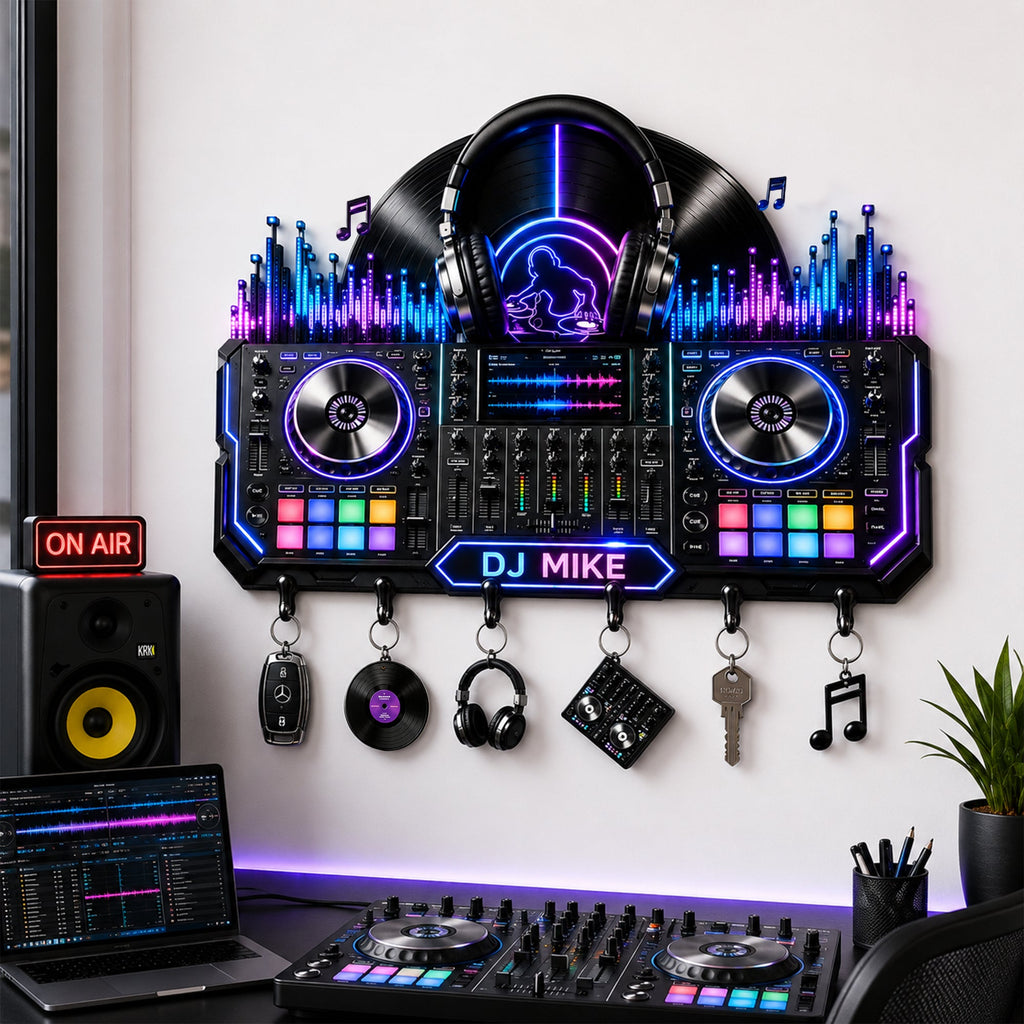 DJ Turntable Acrylic Key Hanger - Personalized Gifts For Beat Makers 03NALU120626