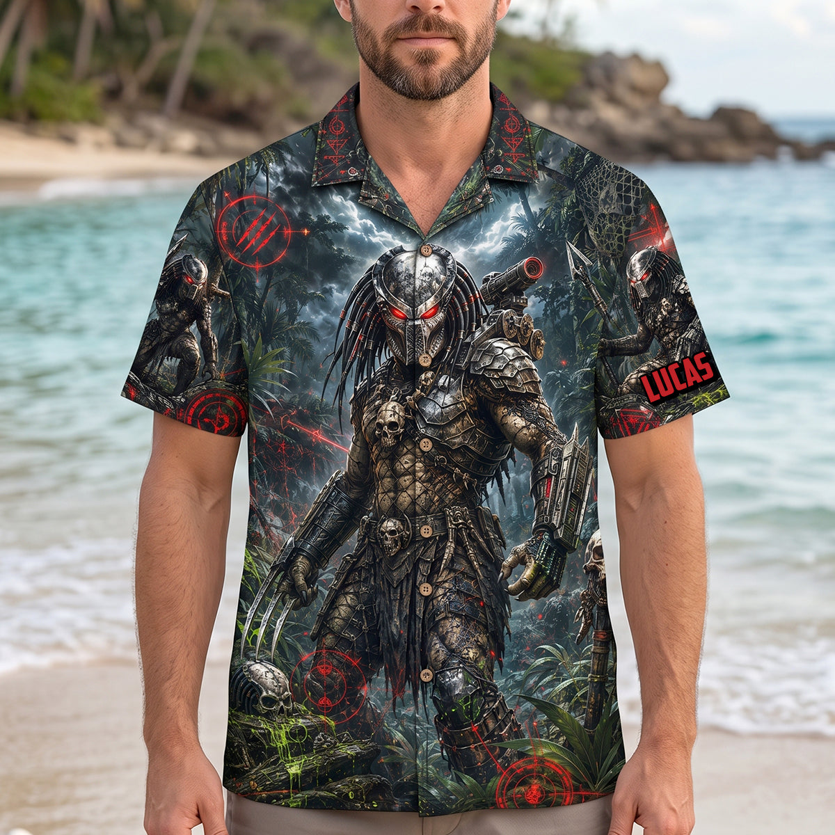 Alien Hunter Hawaiian Shirt - Personalized Gifts 03natn290626