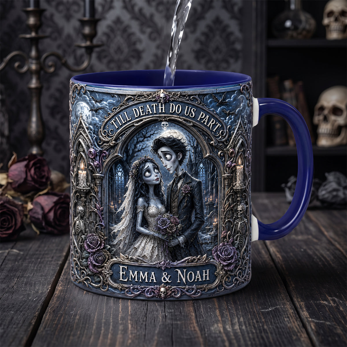 Gothic Love Couple Coffee Accent Mug - Personalized Gifts For Couple 05HADH140726