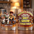 Friends And Drinks Round Glass - Personalized Gifts For Friends 03totn300626