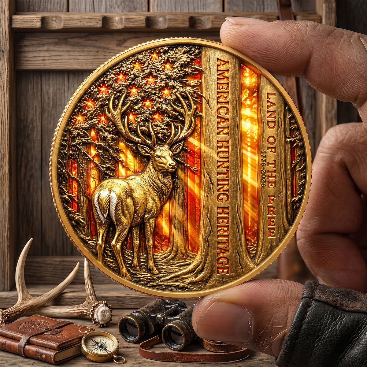 Free Deer In American Forest Coin, Personalized Gifts For Deer Hunter 02qhdt260526