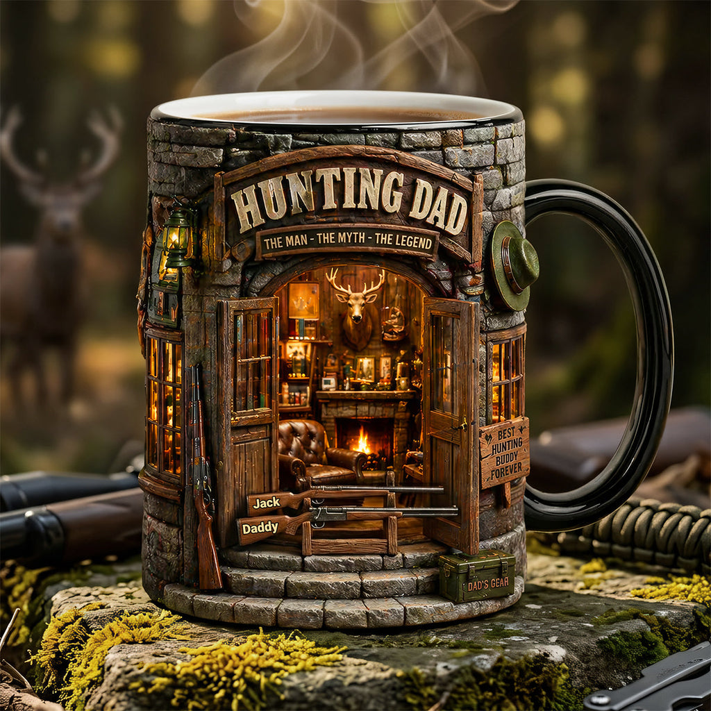 Dad Hunting Cabin Magic Mug - Personalized Gifts For Hunting Dads 01QHTA280426