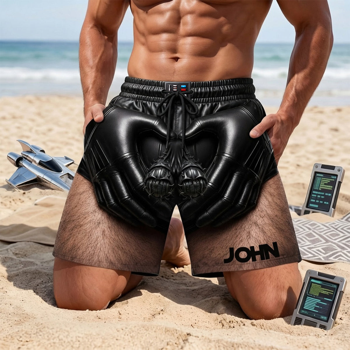 Funny Space Warrior Men's Beach Short - Personalized Gift 04OHLU040726