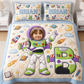 Custom Photo Rocket Space Quilt Bed Set - Personalized Gifts For Kids 01naqn040726