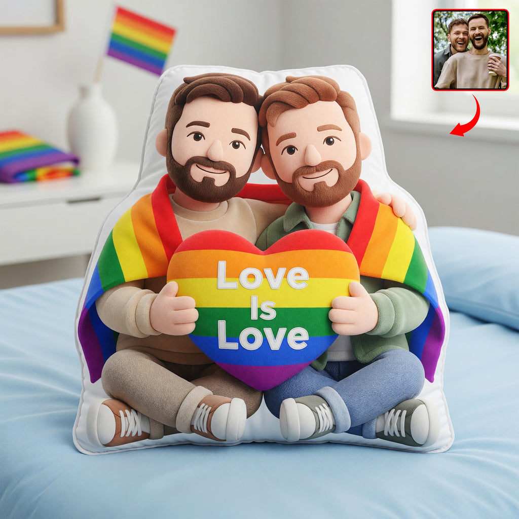 Pride Month LGBT Couple Pillow  - Custom Photo Gifts For Couple Pillow 07NAQN200526