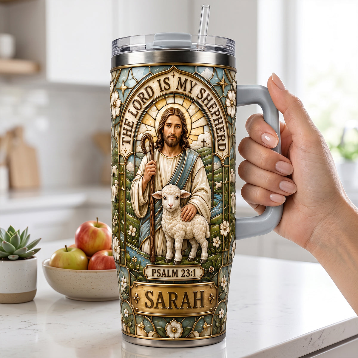 The Lord Is My Shepherd Tumbler With Handle - Personalized Gifts For Christians 03hatn060726