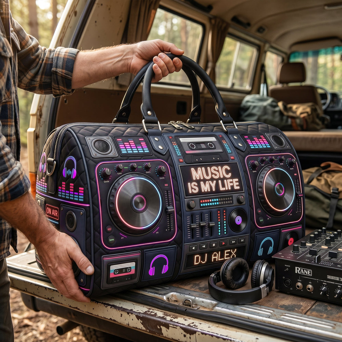 DJ Mixer Quilted Duffle Bag Personalized Gifts For Music Lovers 03palu060726
