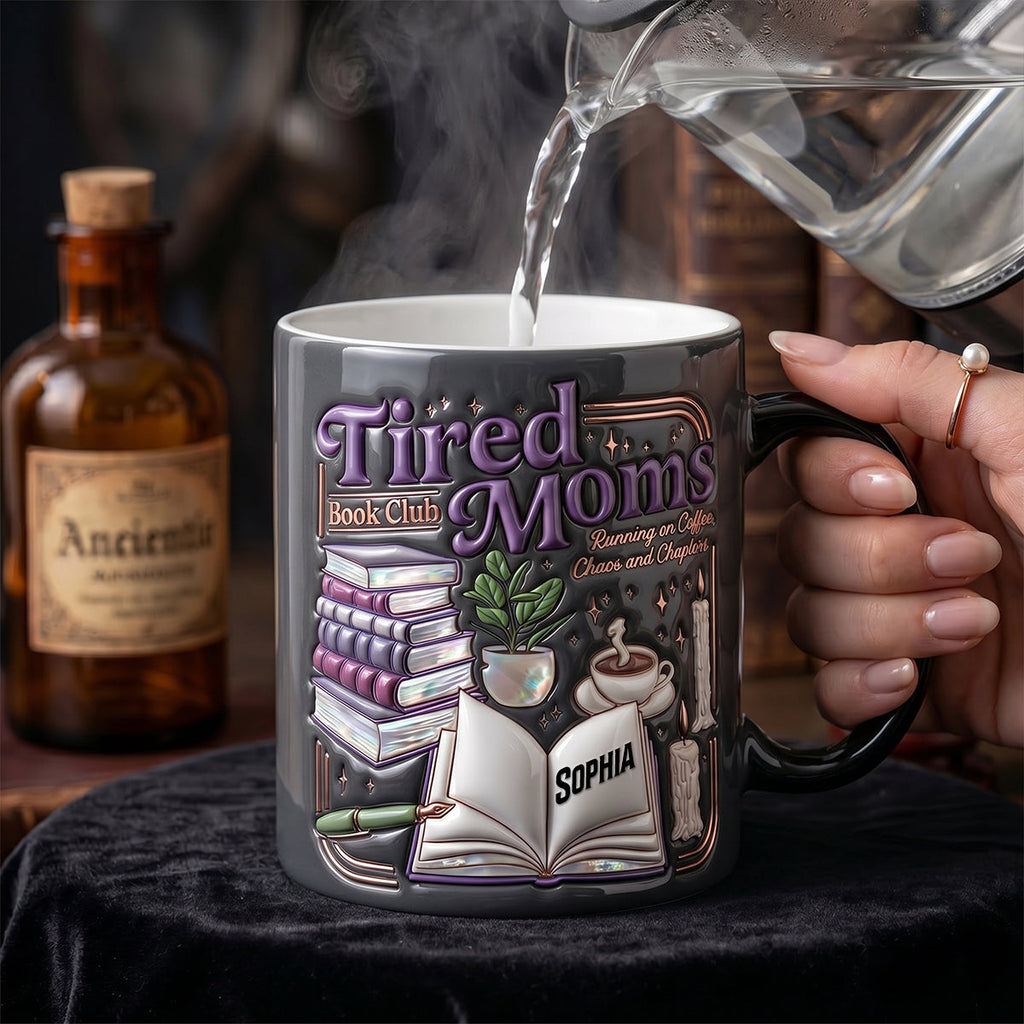 Dark Fantasy Tired Mom Book Club Magic Mug - Personalized Gifts For Reading & Coffee Loving Mom 01qhtn200426