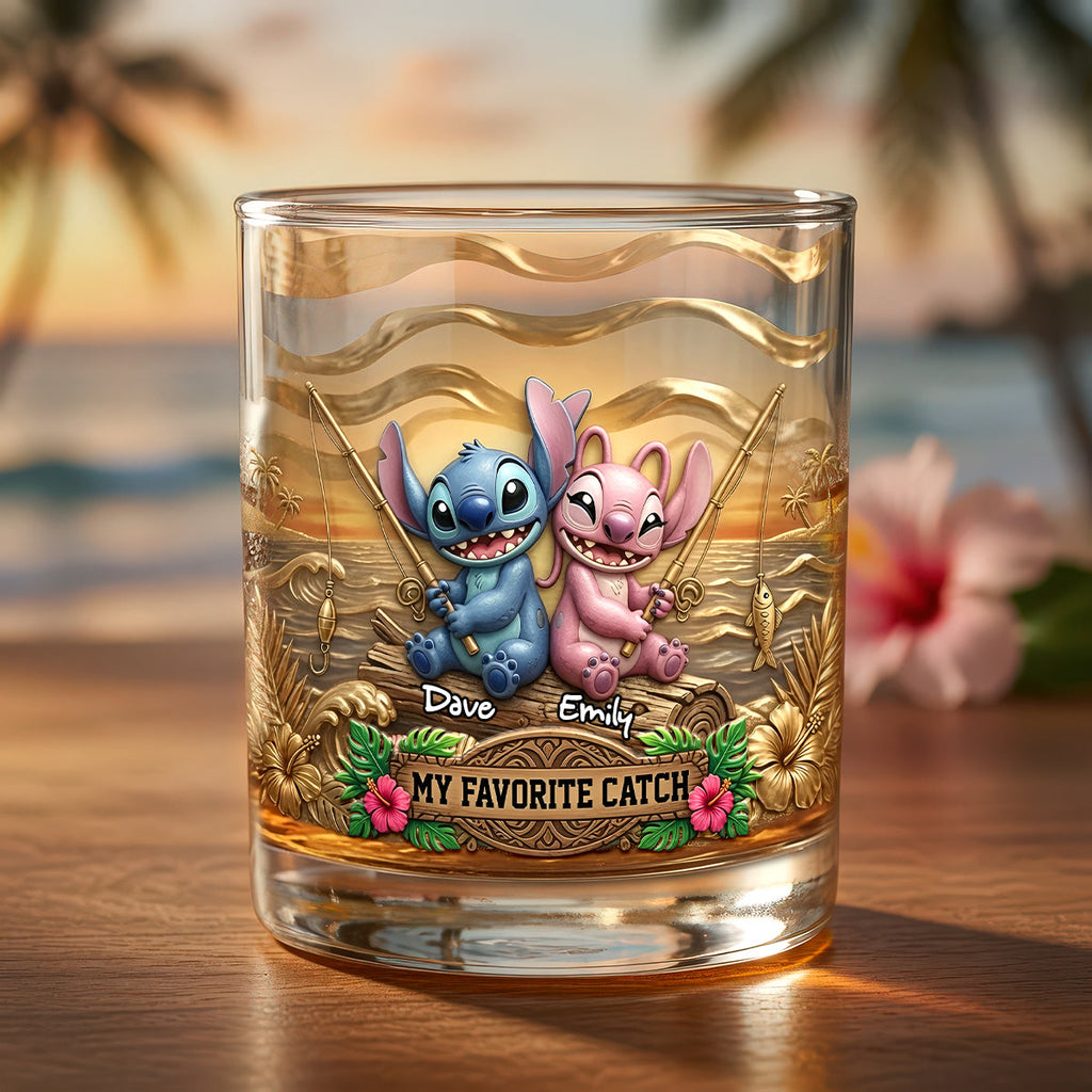 My Favorite Catch Round Glass - Personalized Gifts For Couple 05tydh080626