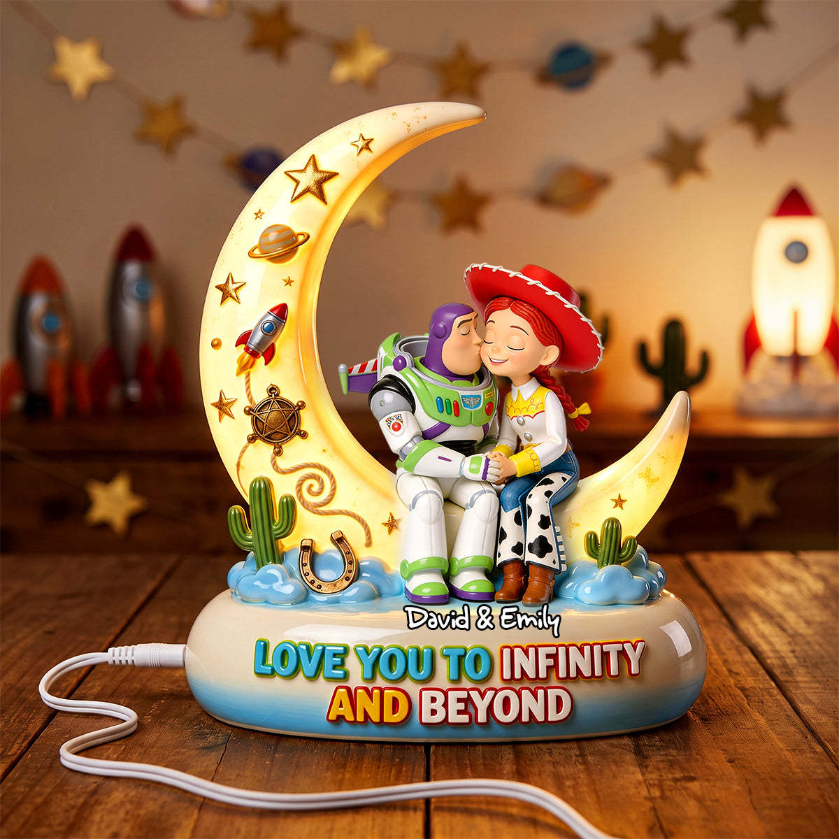 Love You To Infinity And Beyond Acrylic Light Box - Personalized Gifts For Couple 03todh260626