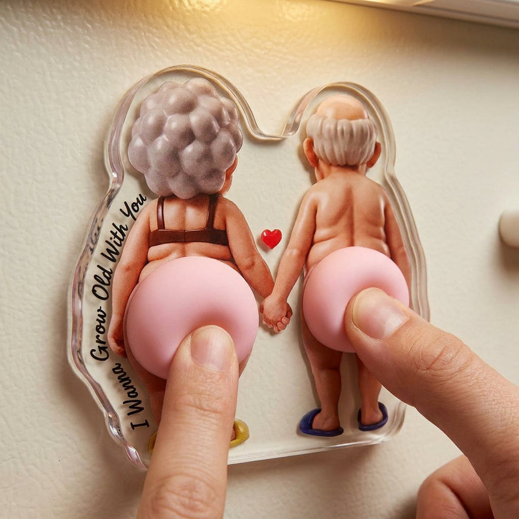 Naughty Old Couples Anti-collision Acrylic Fridge Magnet - Personalized Gifts For Couples 05hudt150626
