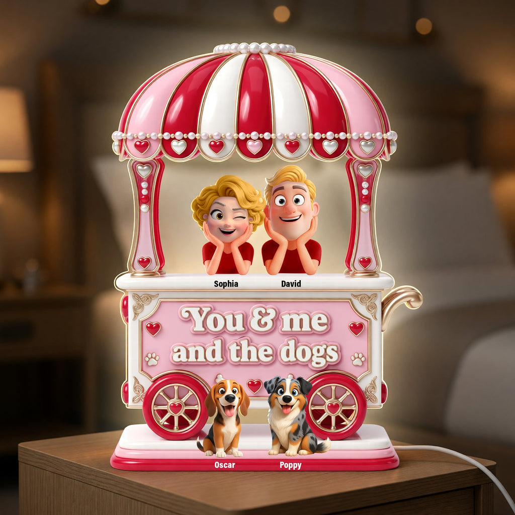 You & Me And The Dogs Light Box Personalized Gifts For Couple 01TOQN230626