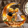 Cute Soft Honey Moon Couple Plaque, Personalized Gifts For Newlywed Couple 02qhta020726