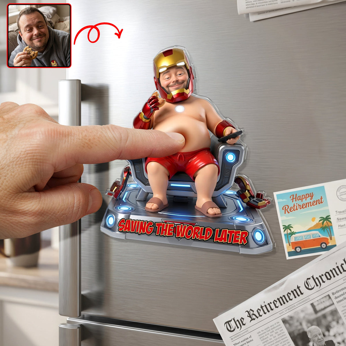 Saving The World Later Anti-collision Acrylic Fridge Magnet - Custom Photo Gifts 01tyqn150626