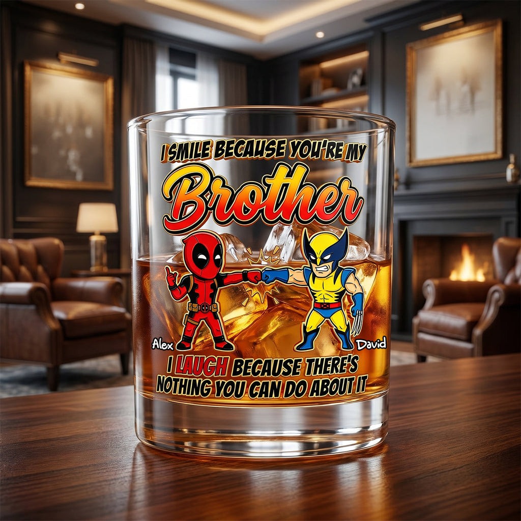 Brotherhood 11oz Round Glass - Personalized Gifts For Brothers Glass 01NADH110626