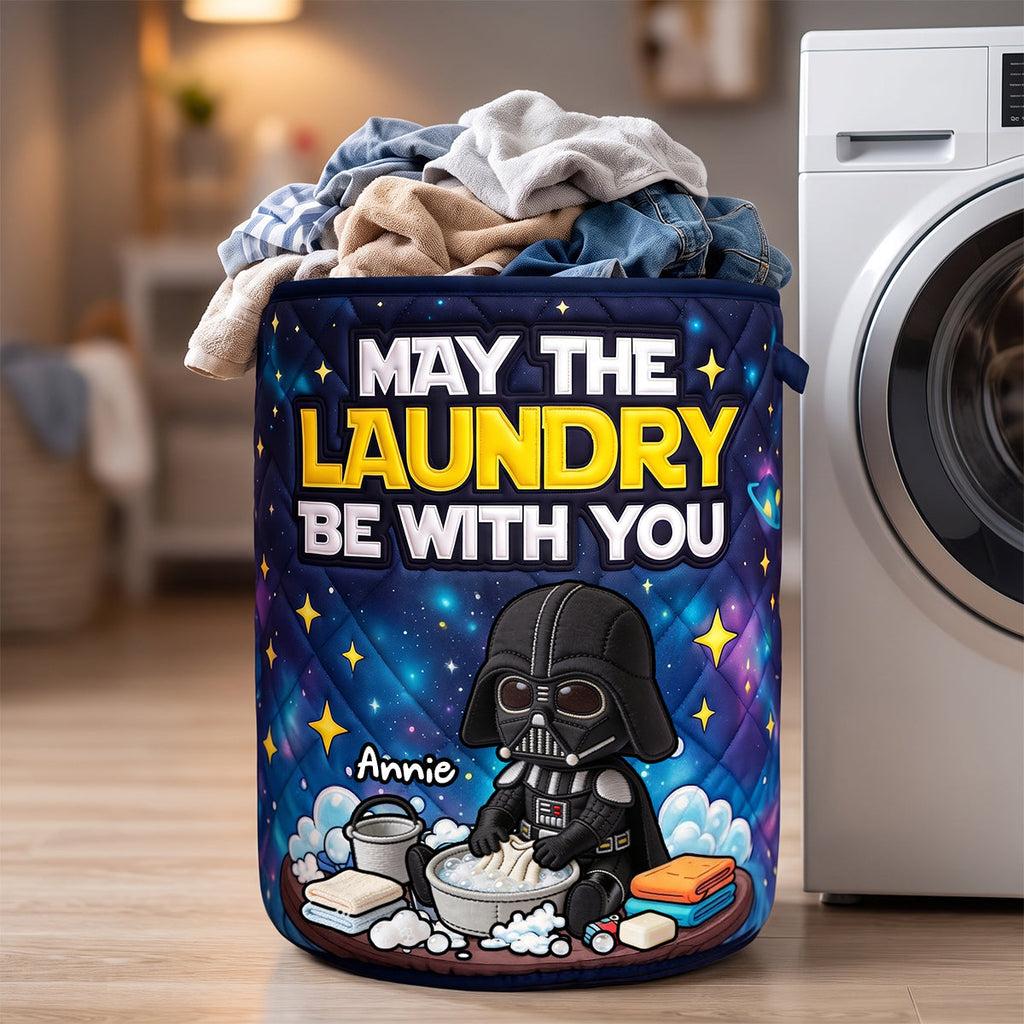 Legend Warrior Doing Laundry Quilted Laundry Basket - Personalized Gifts 05todh290626