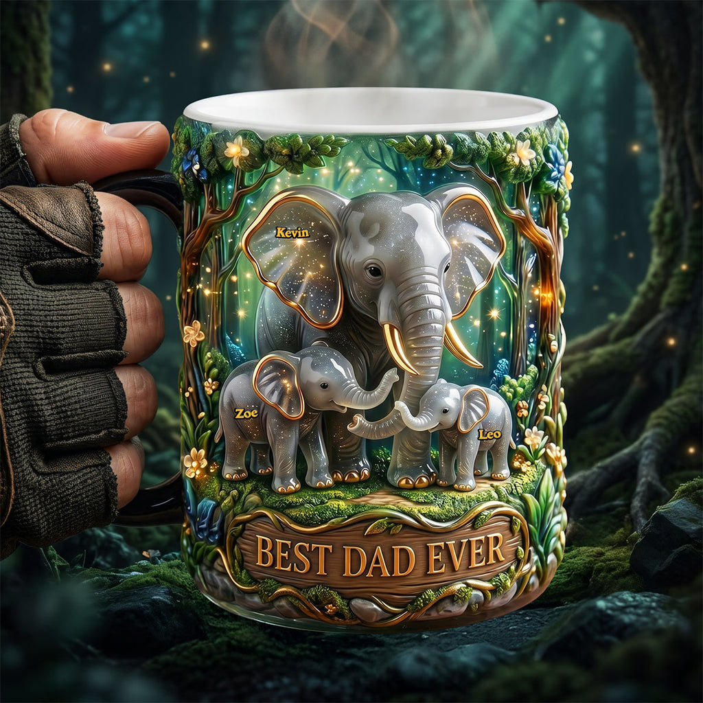 Elephant Dad Magic Coffee Mug - Personalized Gifts For Father's Day Magic Mug 02TYTA230526