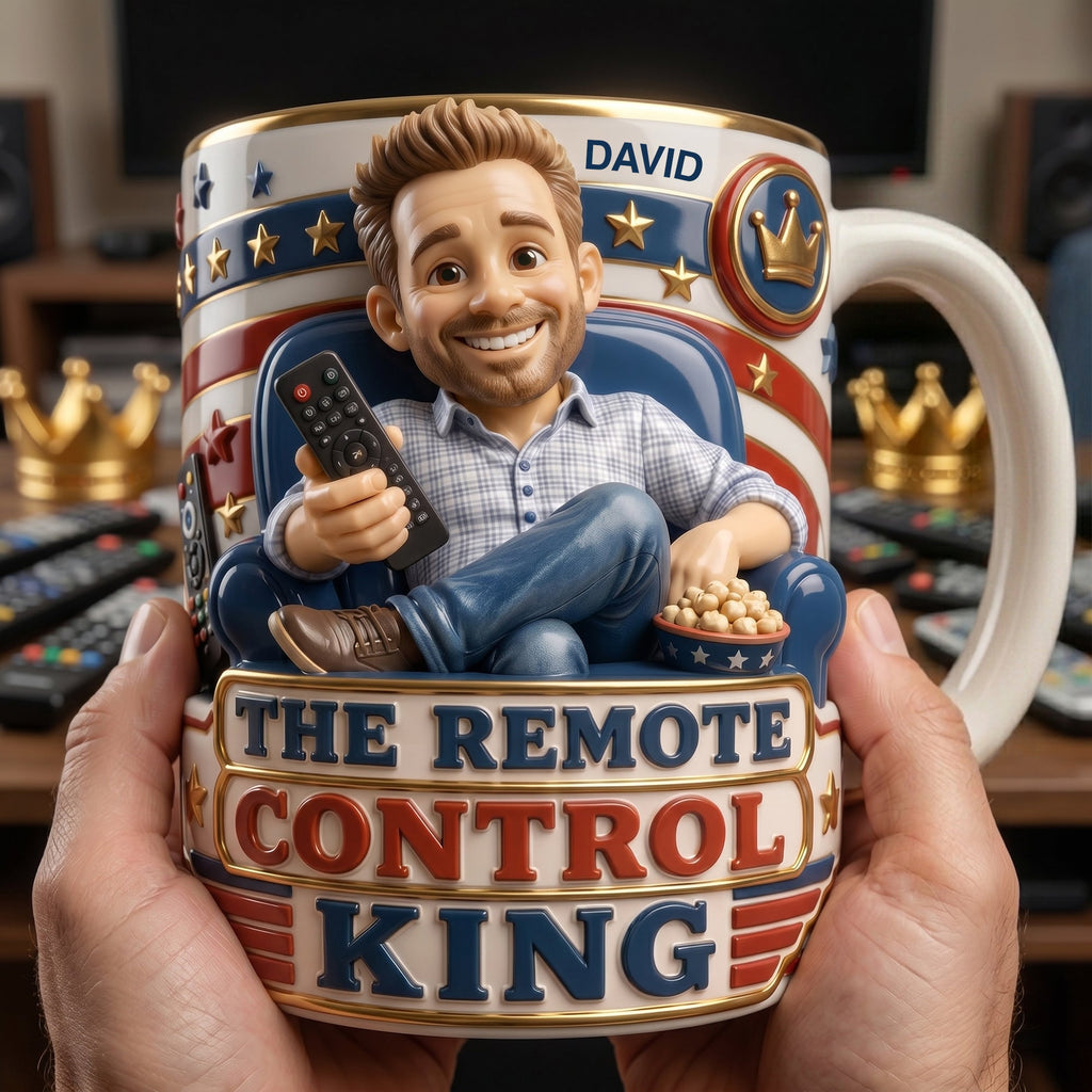 Custom Photo Remote King Dad Coffee Mug - Personalized Gifts For Dad 04palu220526