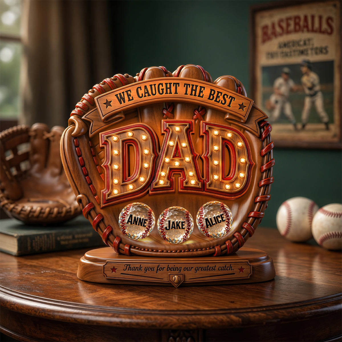 Proud Baseball Dad Acrylic Plaque - Personalized Gifts For Dads 011PADH250426