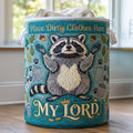Adorable Raccoon Quilted Laundry Basket Personalized Gifts 03HUTN100726