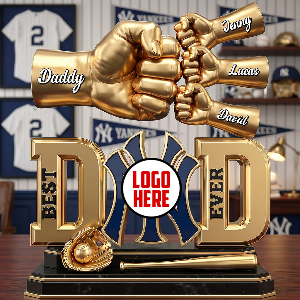 Team Spirit Dad & Kids Fist Bump Plaque - Personalized Gift For Dads 02NATN230526