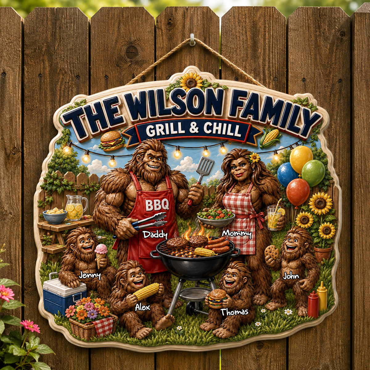 Bigfoot Family Grilling Metal Sign - Personalized Gifts For Family 02nadh260626