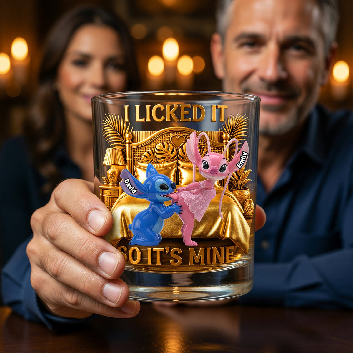 Funny Couple Whiskey Glass - Personalized Gifts For Couple 03TYQN090626