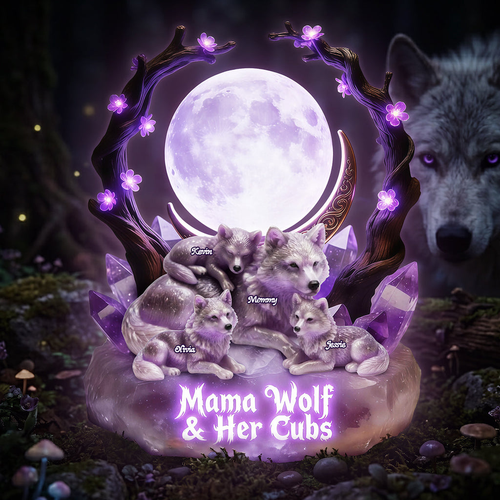Mama Wolf Acrylic Light Box - Personalized Gifts For Mom 03TYTA170426