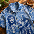Kneeling Knight Toile de Jouy Hawaiian Shirt - Personalized Gifts For Christian Hawaiian Shirt 01HUDH170626