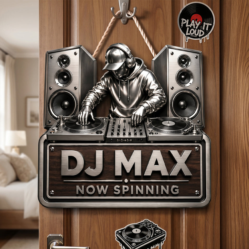 DJ Room Custom Name Cut Metal Sign - Personalized Gifts For DJ Metal Sign 02NADH170626