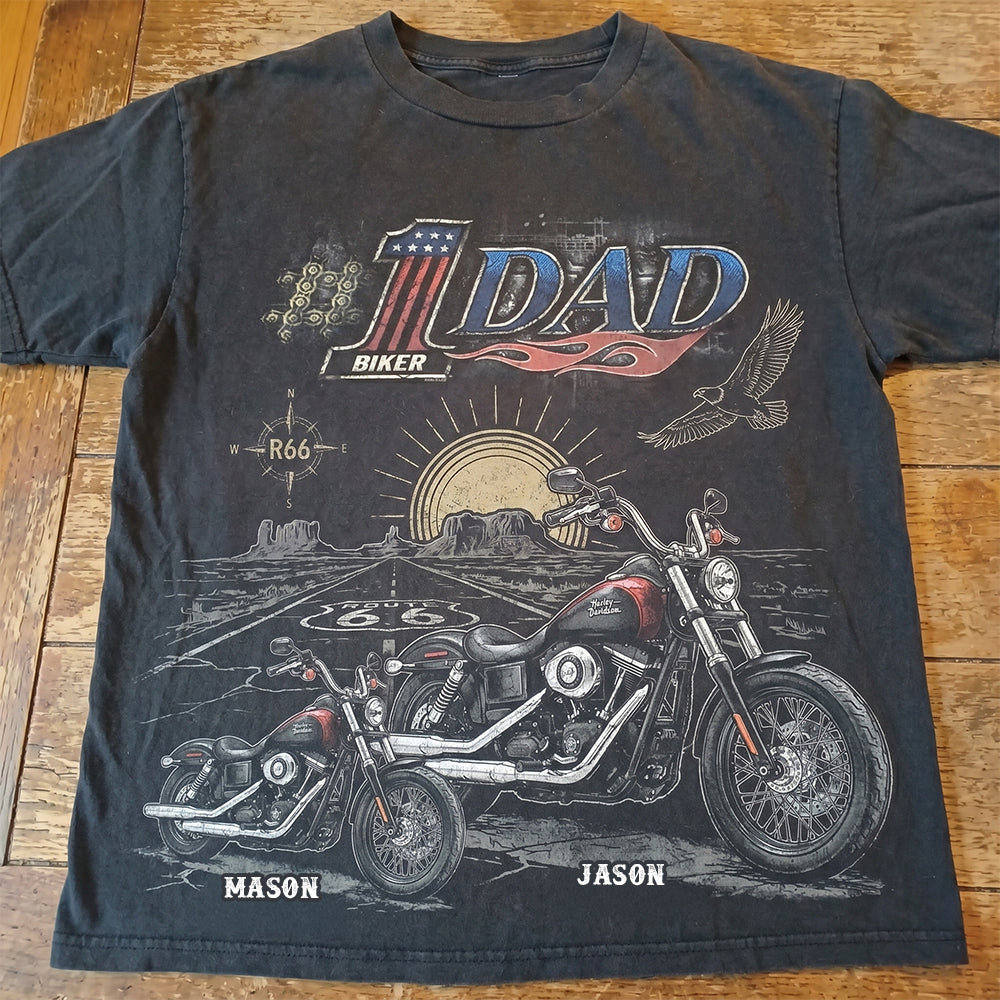 King Of The Road Motorcycle Dad Shirt - Personalized Gifts For Biker Dads 04qhdt050526
