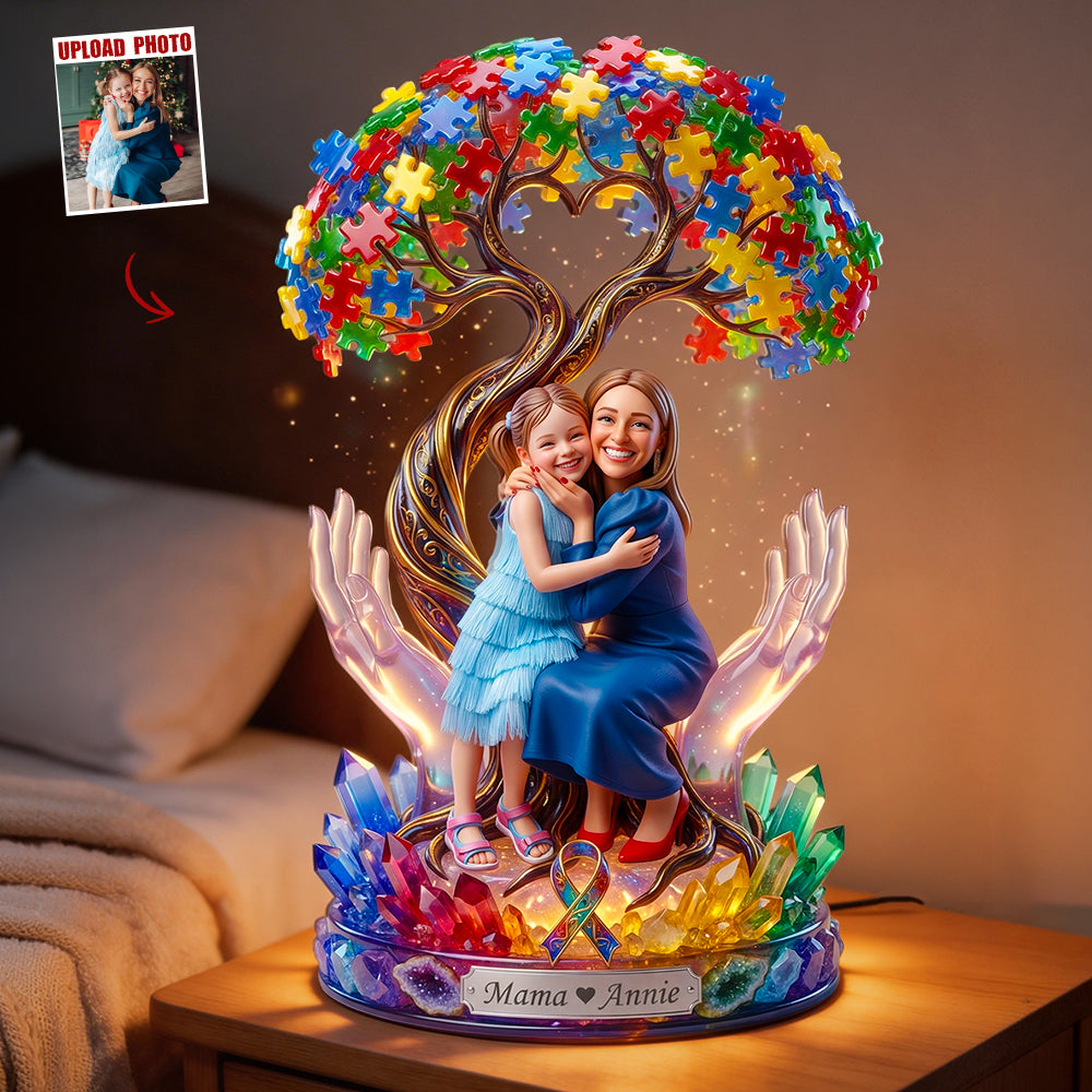 Autism Mom Tree Of Love Light Box - Custom Photo Gifts For Autism Mom 02qhdt270326