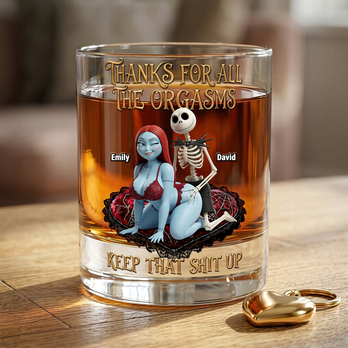 Cheeky Soulmates Whiskey Glass - Personalized Gifts For Couple 05TYQN190626