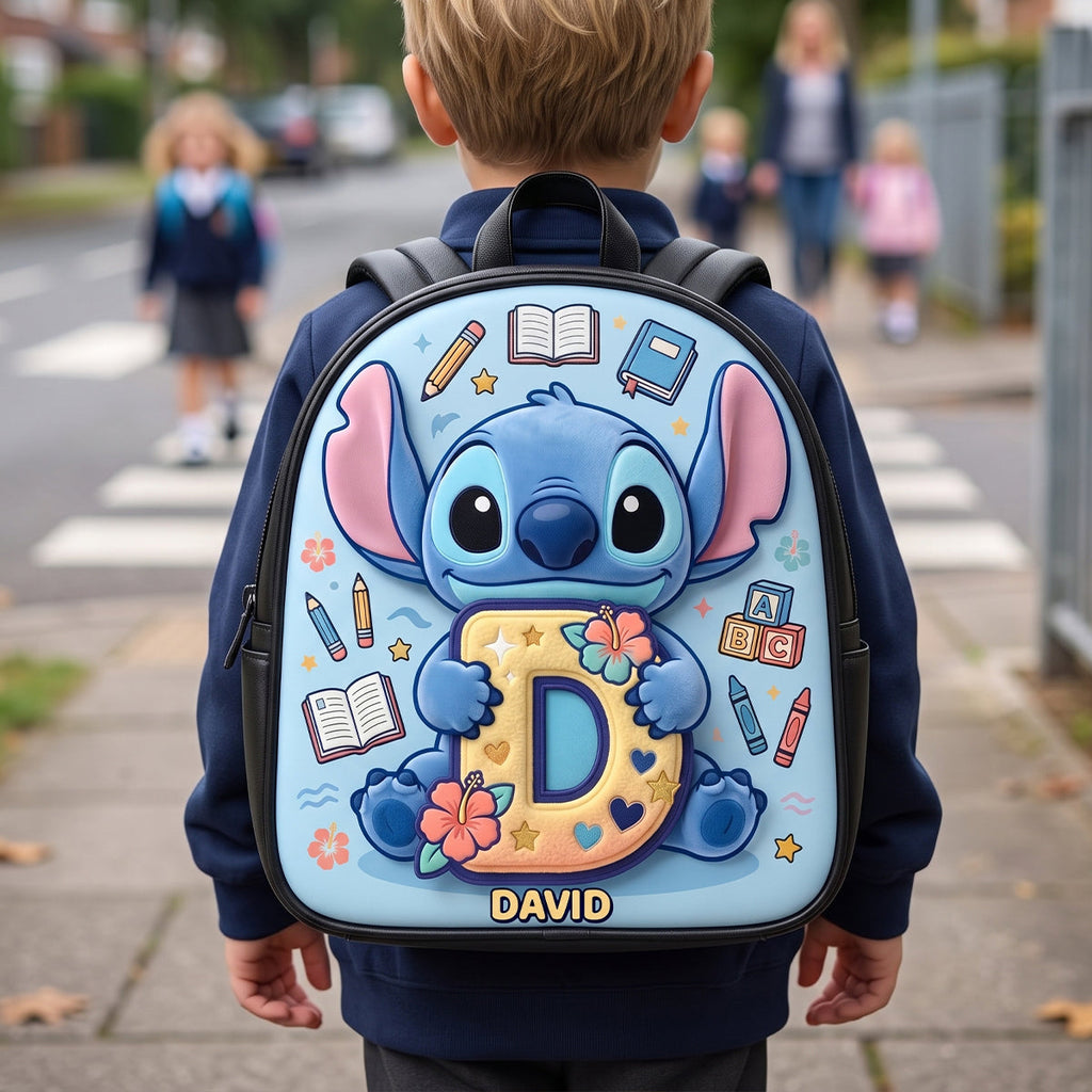 Alphabet Cute Alien Backpack - Personalized Gifts For Kids School Bag 02natn290626