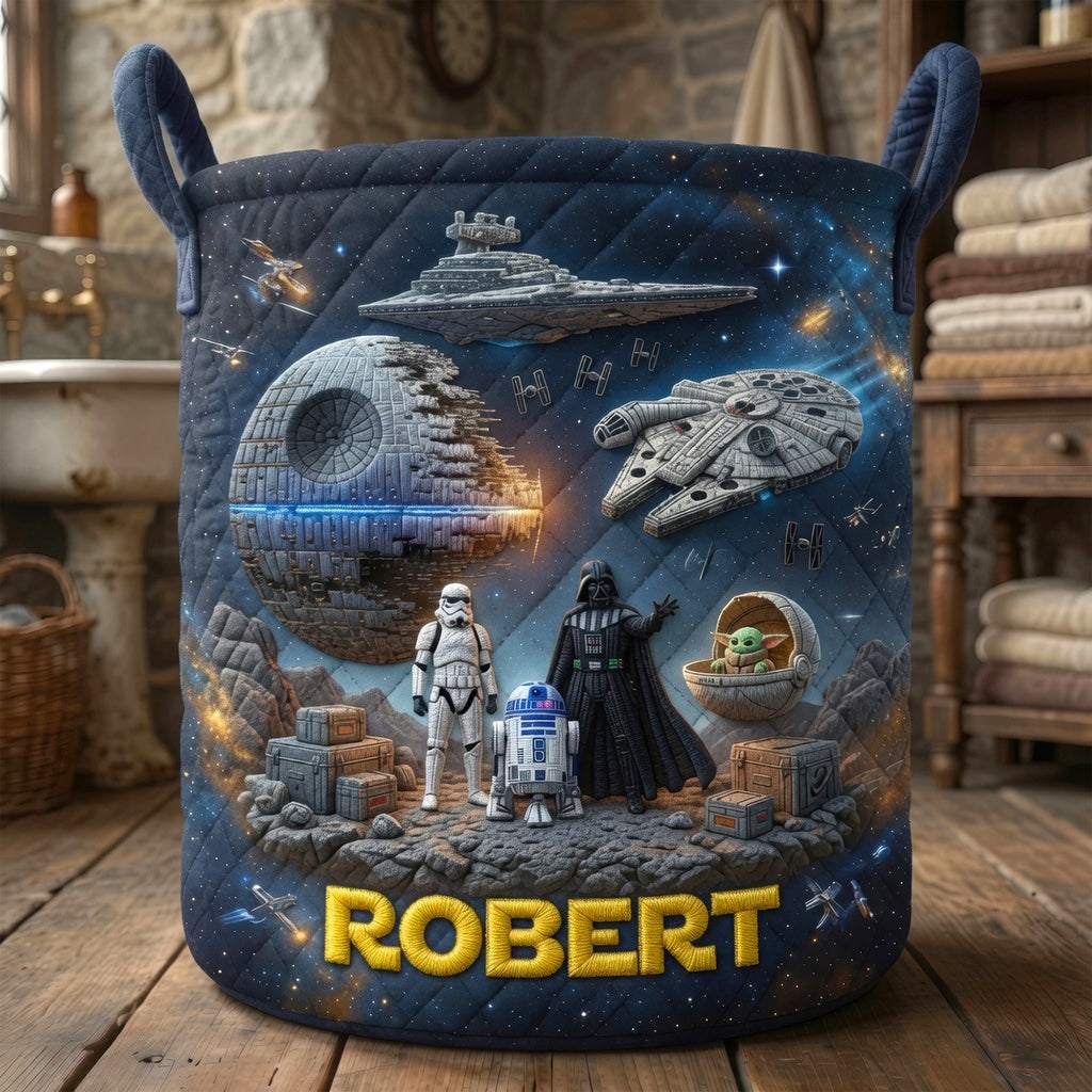 Space Quilted Laundry Basket - Personalized Gifts For Space Lovers 01OHQN130726