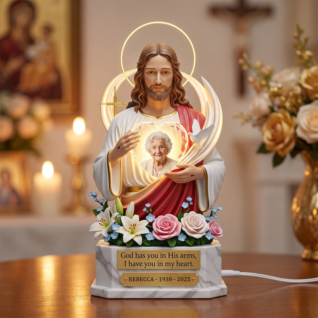 Memorial Heaven With Jesus Light Box - Custom Photo Memorial Gifts 05hudh250626