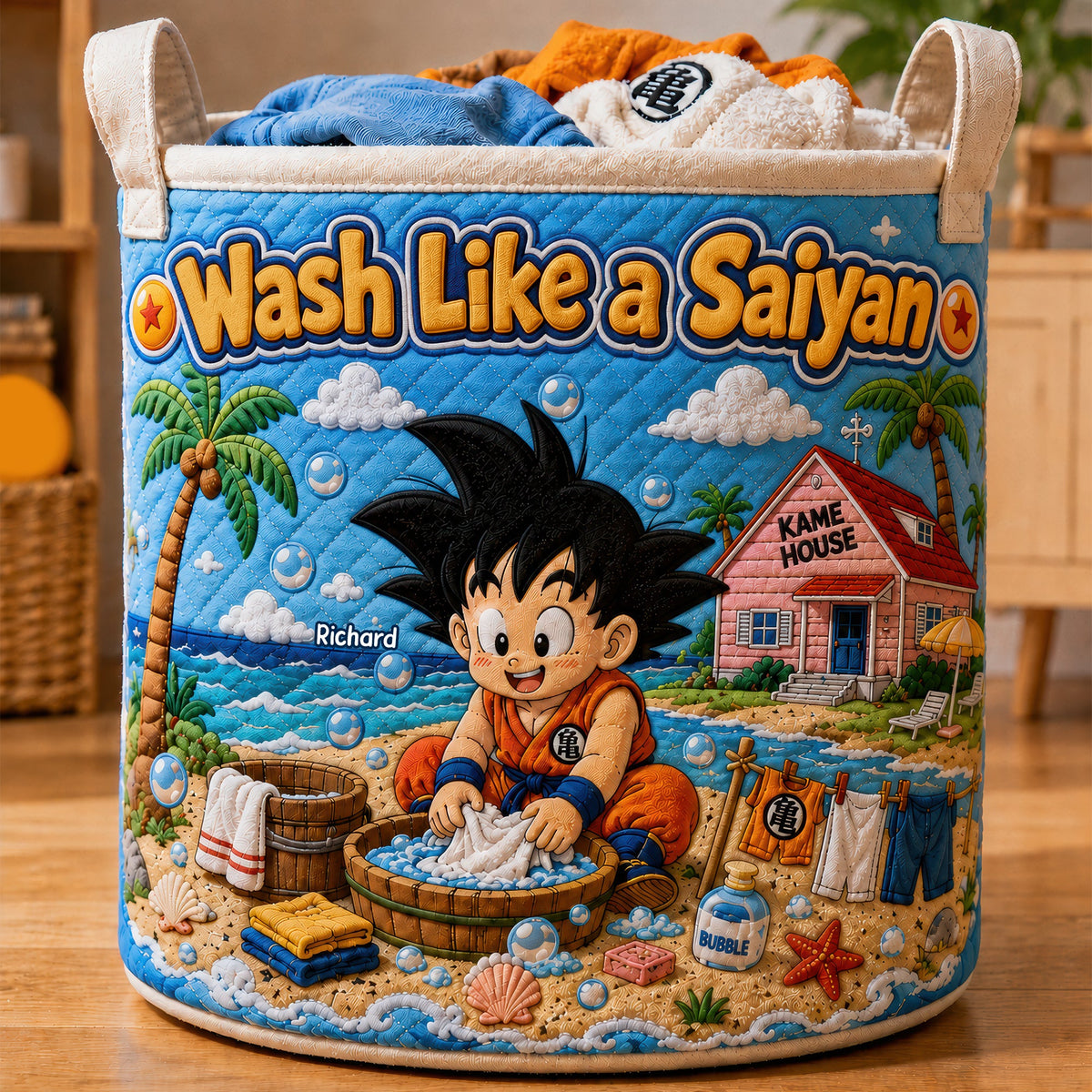 Wash Like A Legend Quilted Laundry Basket - Personalized Gifts 04toqn290626