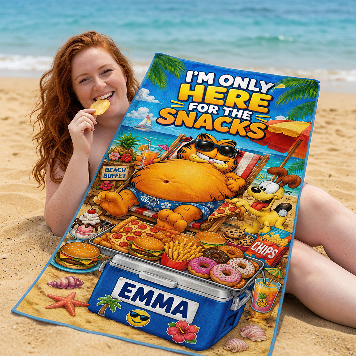 Beach Snacks Club Beach Towel - Personalized Gifts 04HADT180726