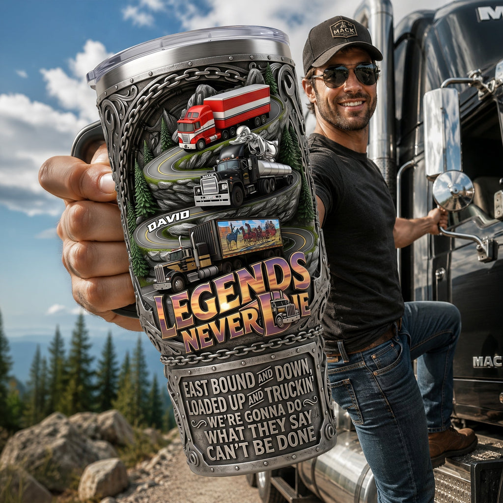 Classic Truck Legend 40oz Tumbler With Handle - Personalized Gifts For Truckers 078qhlu080626