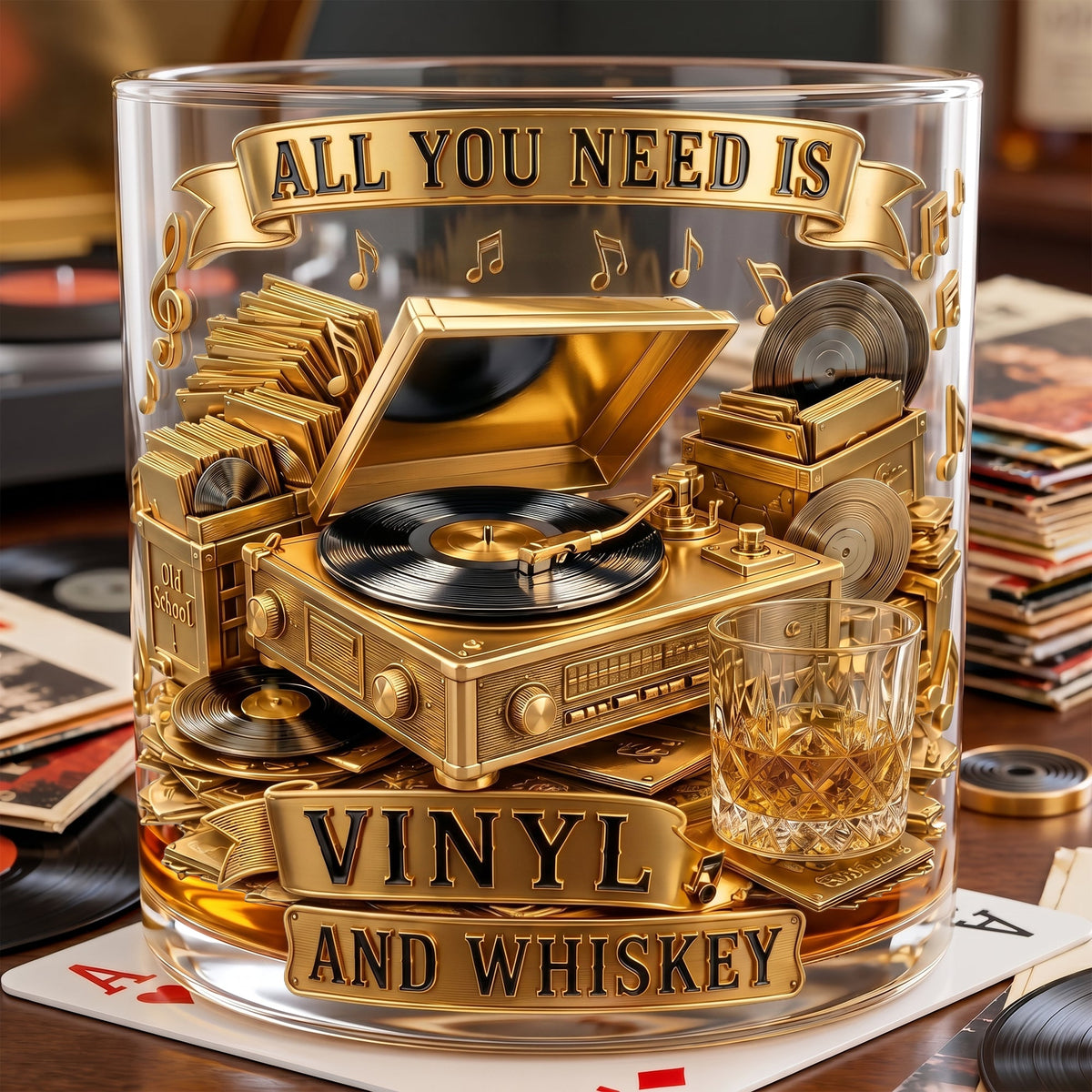 Soul-stirring Vinyl Record Round Glass, Personalized Gifts For Drinking & Vinyl Record Lovers 03qhlu240626