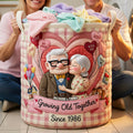 Growing Old Together Quilted Laundry Basket - Personalized Gifts For Couple 02padt270626