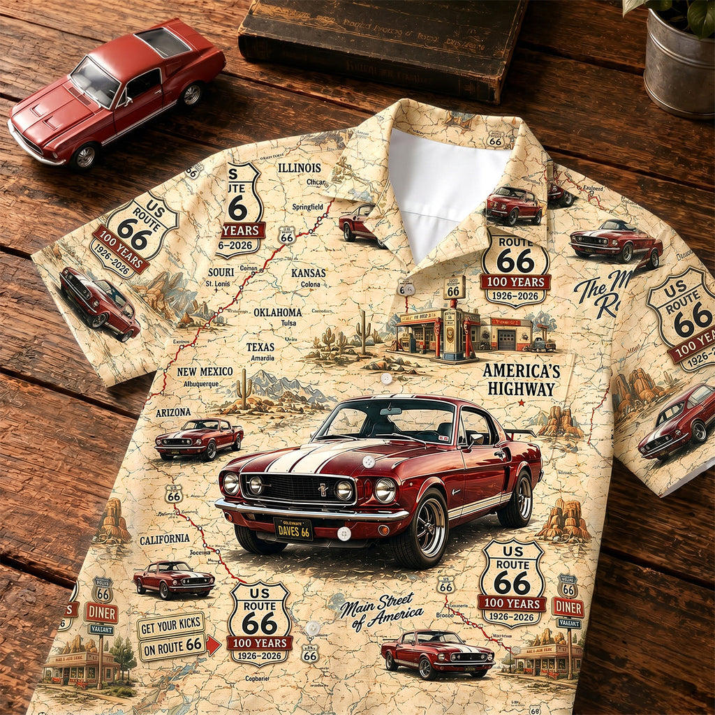 Vintage Highway Hawaiian Shirt Custom Photo Aniversary Gifts 02NADH010626