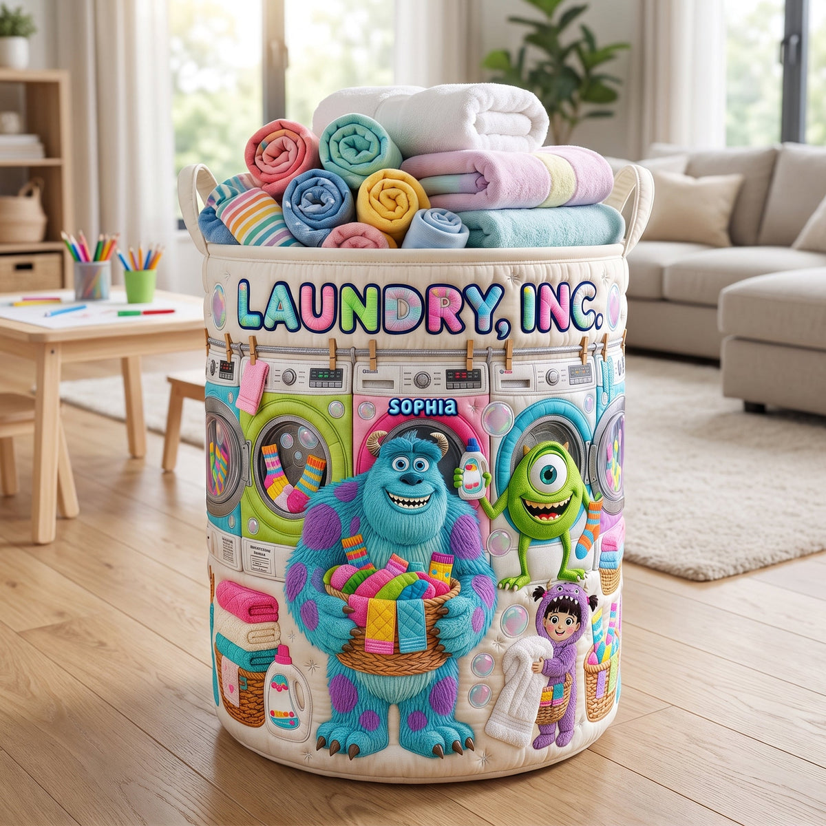 Happy Washing Company Quilted Laundry Basket - Personalized Gifts 05QHQN100726