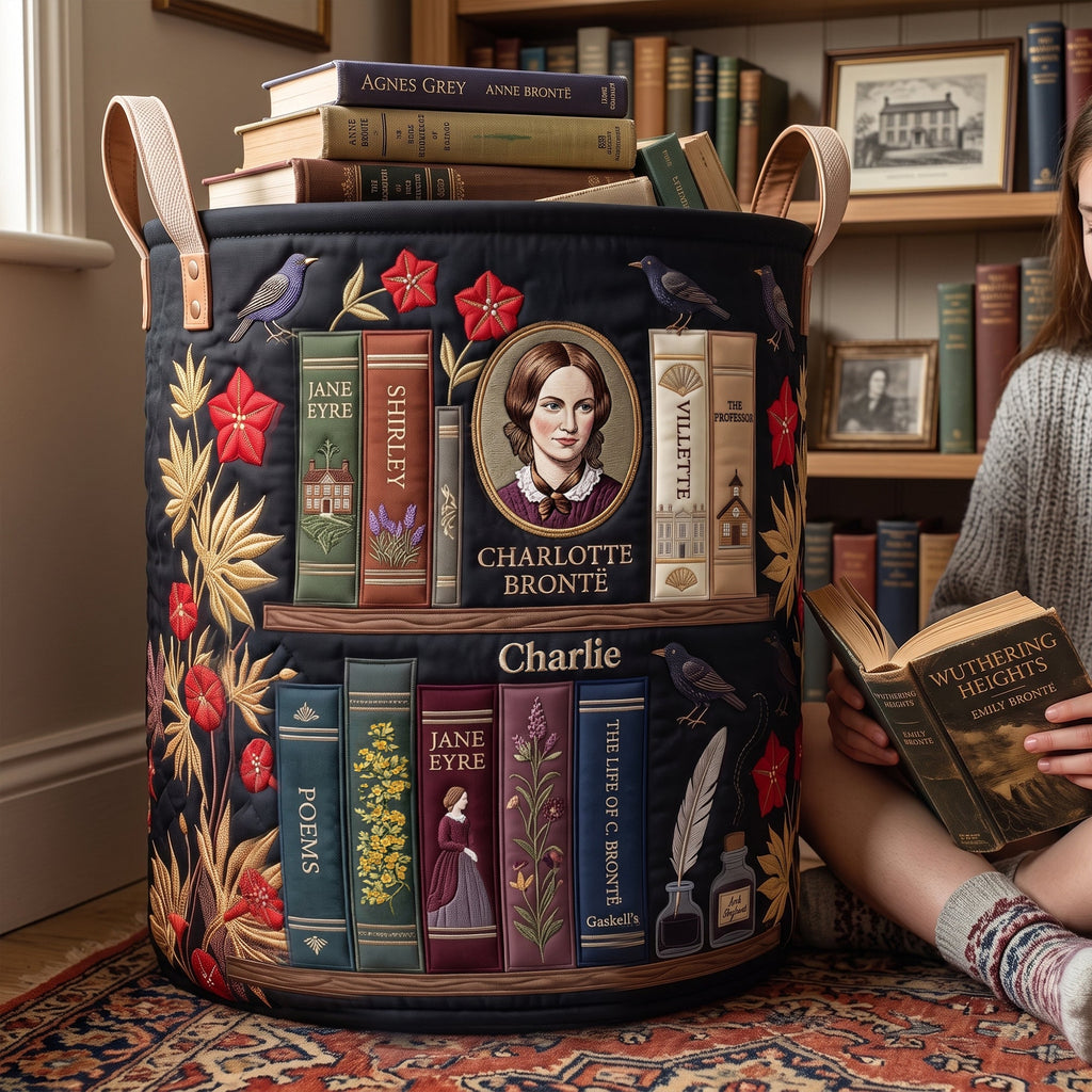 Victorian Literature Collection Quilted Laundry Basket - Personalized Gifts For Book Lovers 04qhlu130726