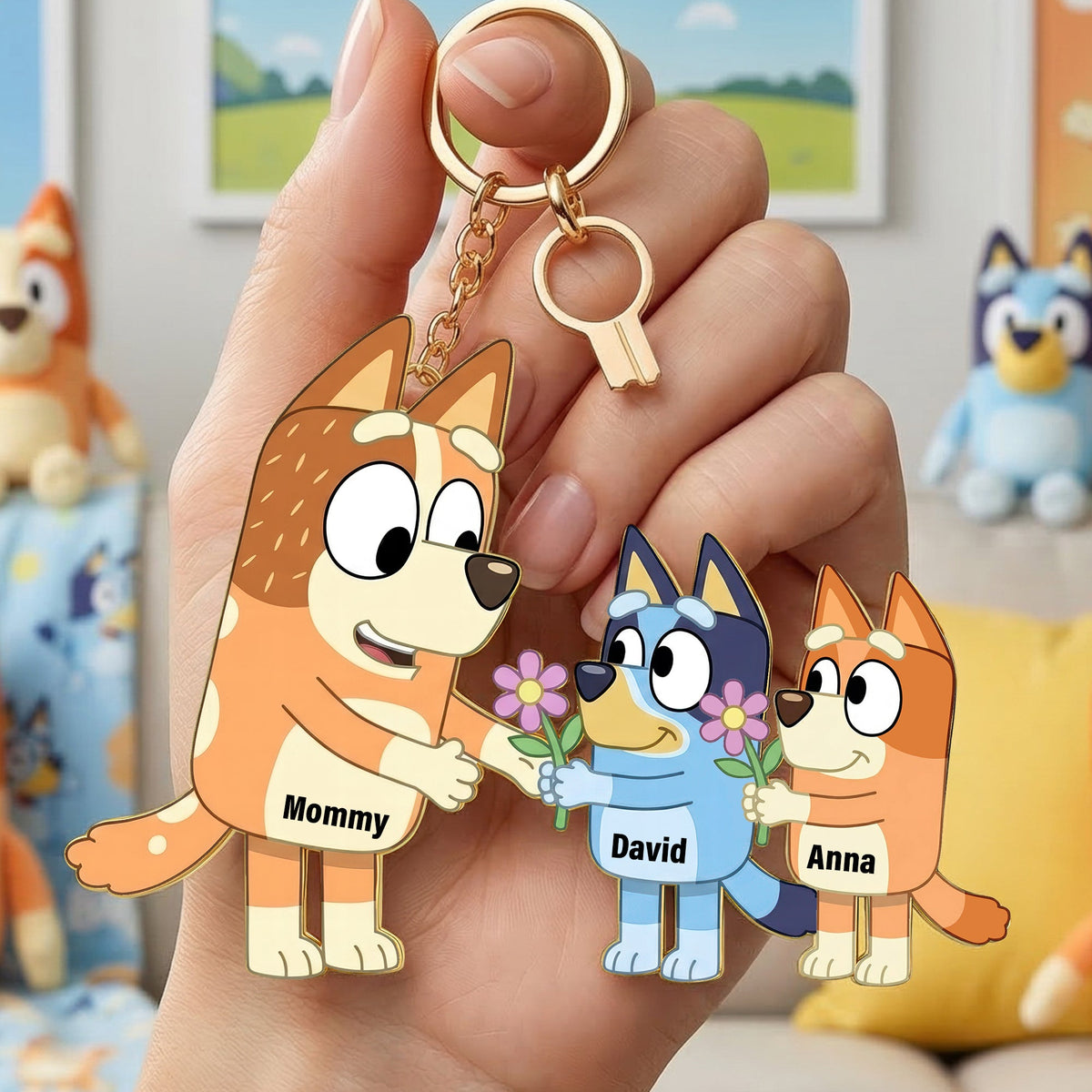 Lovely Mommy & Little Ones Keychain - Personalized Gift For Mom 01OHQN160326